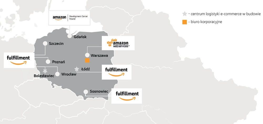 Amazon Polska mapa