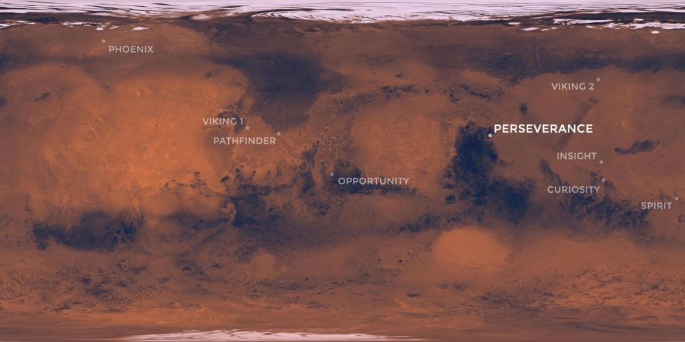 Mars Perseverance miejsce lądowania