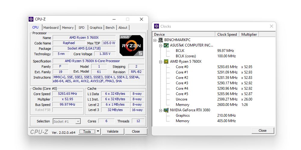 AMD Ryzen 5 7600X - obciążenie wielowątkowe