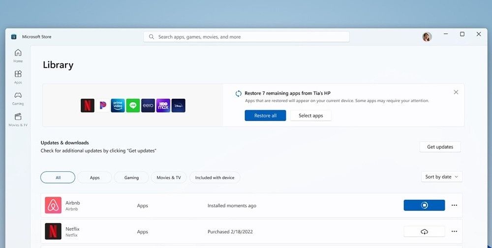 Microsoft Build przywracanie aplikacji