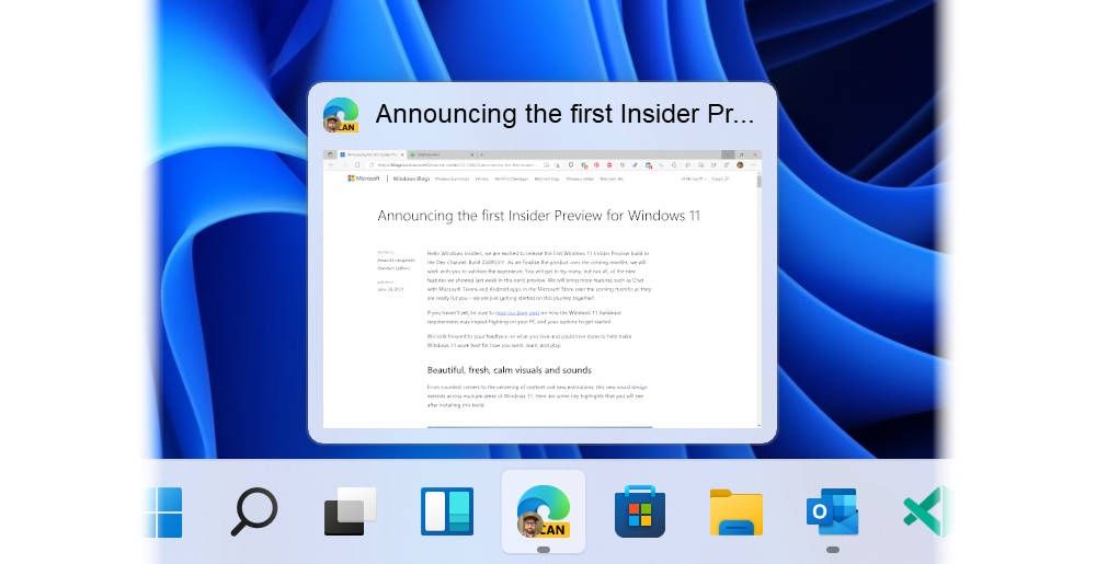 Windows 11 podgląd okna