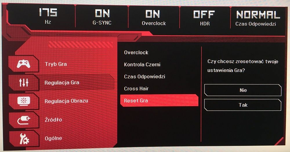 LG 38GL950G - Ustawienia OSD