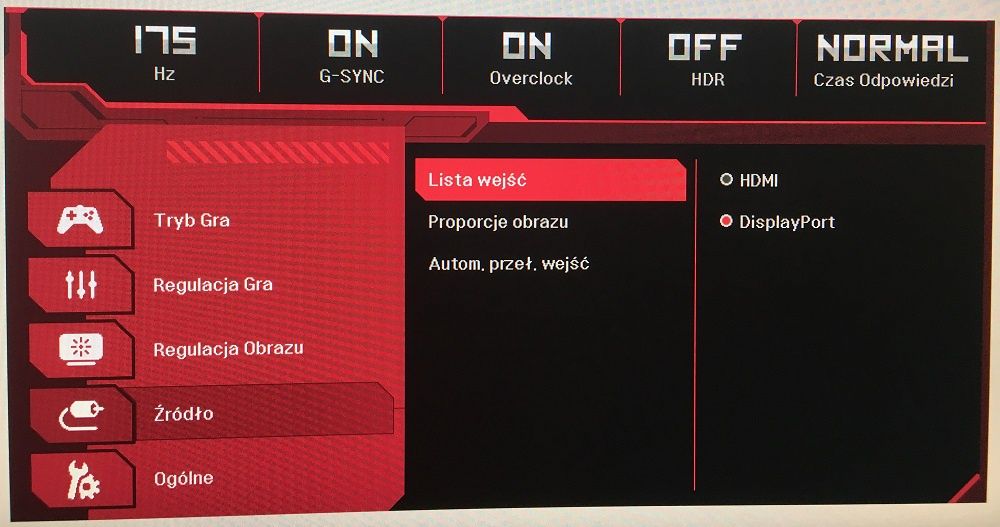 LG 38GL950G - Ustawienia OSD