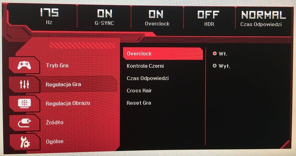 LG 38GL950G - Ustawienia OSD