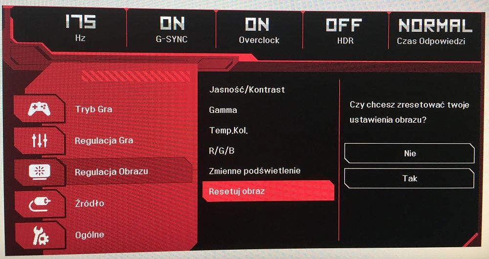 LG 38GL950G - Ustawienia OSD