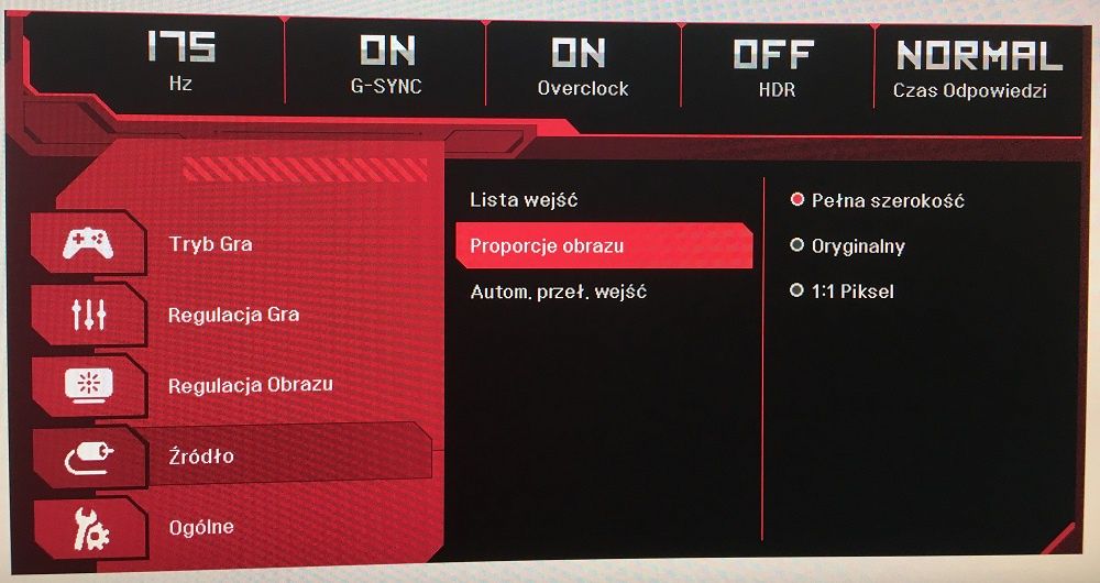 LG 38GL950G - Ustawienia OSD