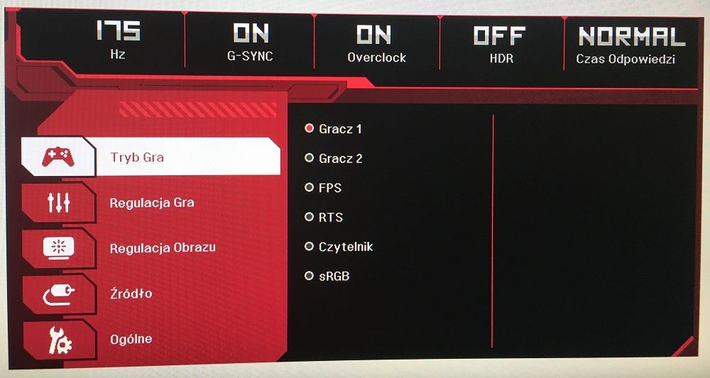 LG 38GL950G - Ustawienia OSD