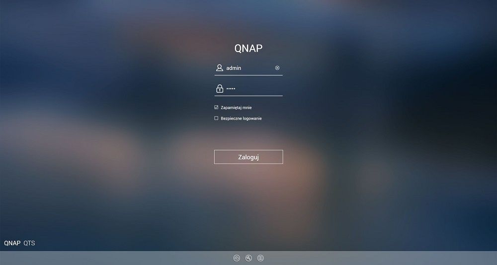 QNAP QTS - Logowanie