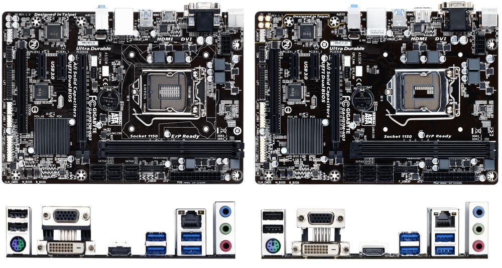 Płyta główna Gigabyte GA-H97M-HD3 – po lewej rewizja 1.0, a po prawej 1.1