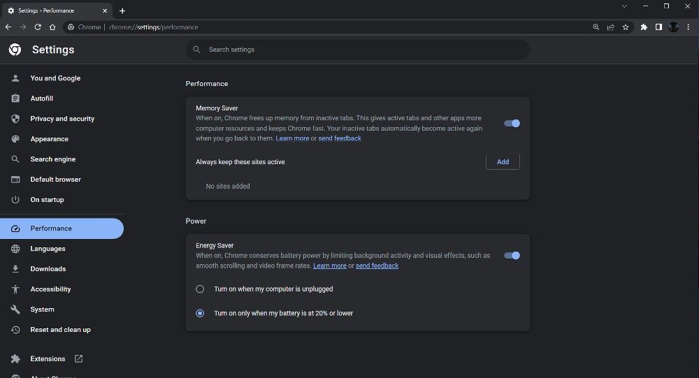 ustawienia  Chrome Canary