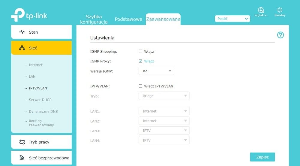 TP-Link Konfiguracja Zaawansowana