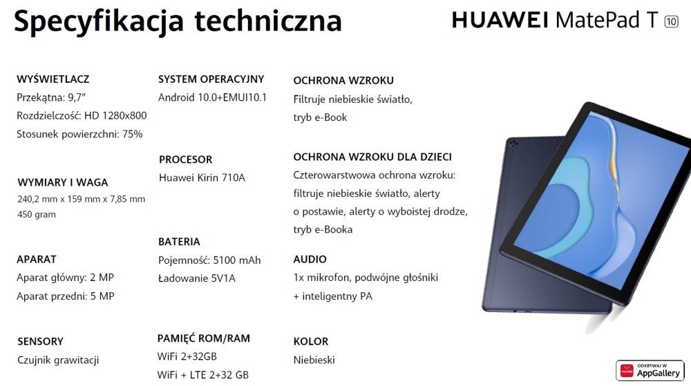 Huawei MatePad T10 specyfikacja