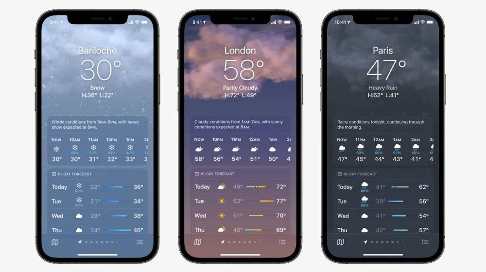 iOS 15 pogoda