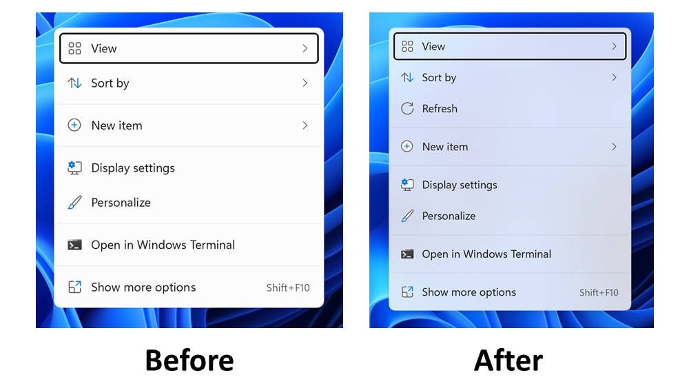 Windows 11 menu kontekstowe