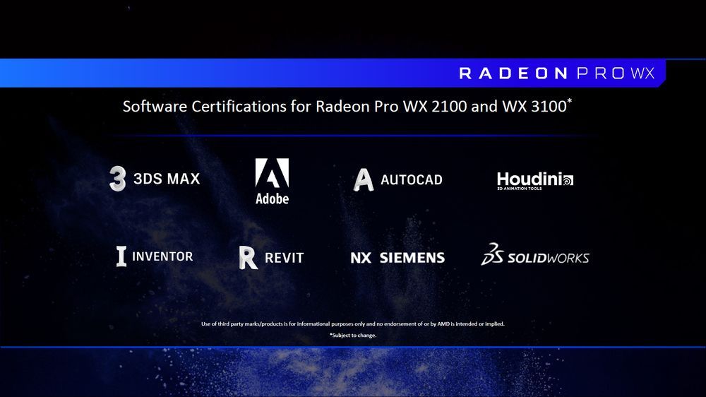 AMD Radeon Pro - certyfikaty