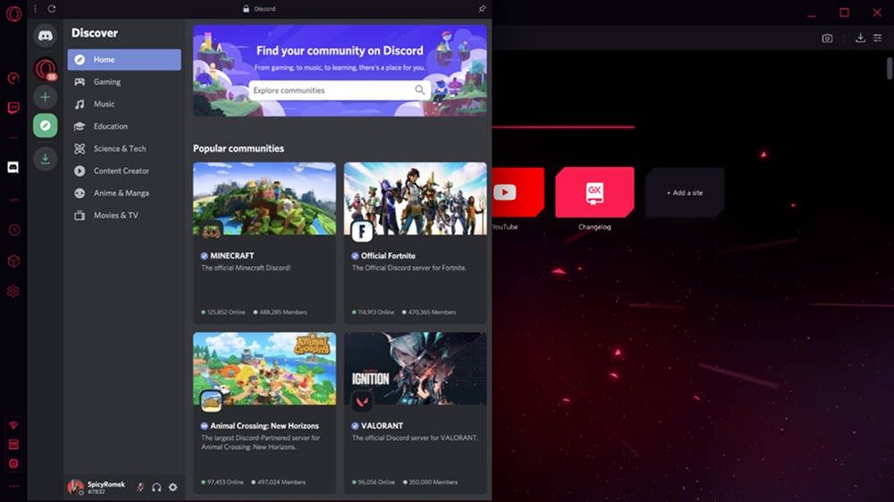 Opera GX Discord
