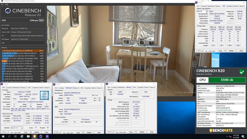 phobosq - wynik podkręcania Intel Core i7-10700K Cinebench R20