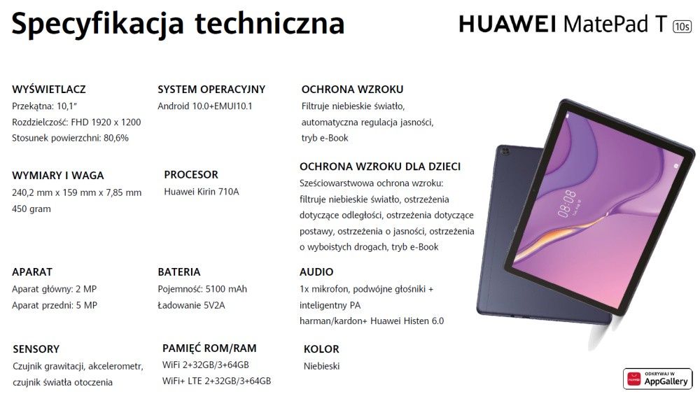 Huawei MatePad T10s specyfikacja