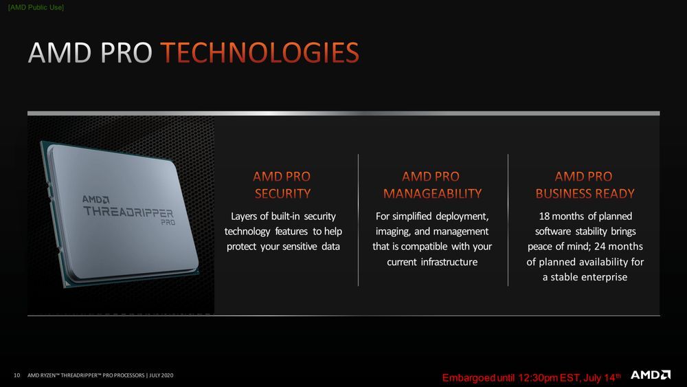 AMD Ryzen Threadripper PRO 3000WX - funkcje PRO