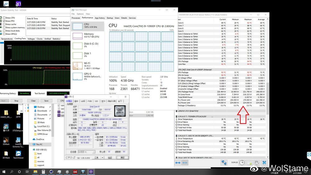 Intel Core i9-10900F - pobór mocy