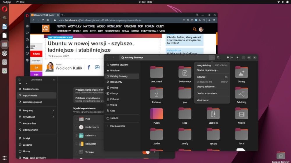 Ubuntu 22.10 wygląd