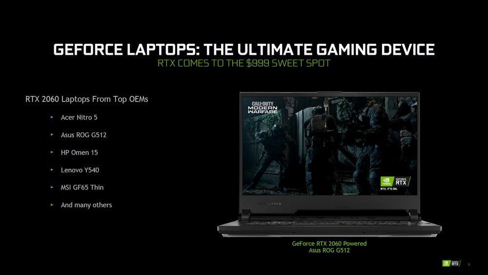 Nvidia GeForce GTX i RTX - specyfikacja mobilnych kart graficznych