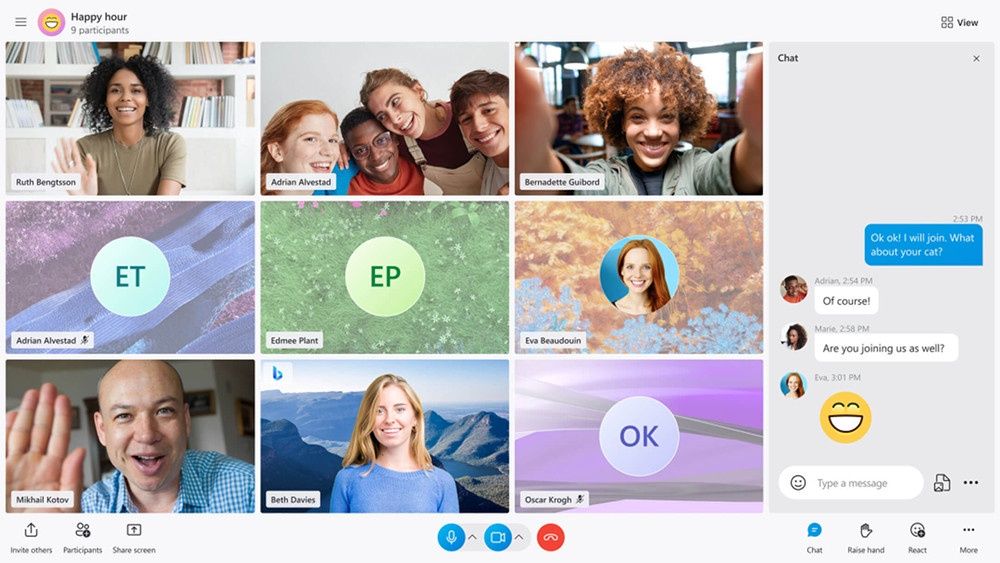 Skype widok rozmowy