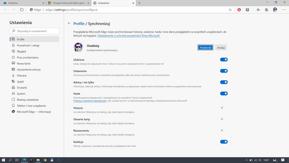 Nowe narzędzia synchronizacji Microsoft EDGE