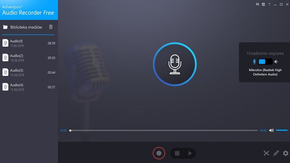 Ashampoo Audio Recorder Free screen