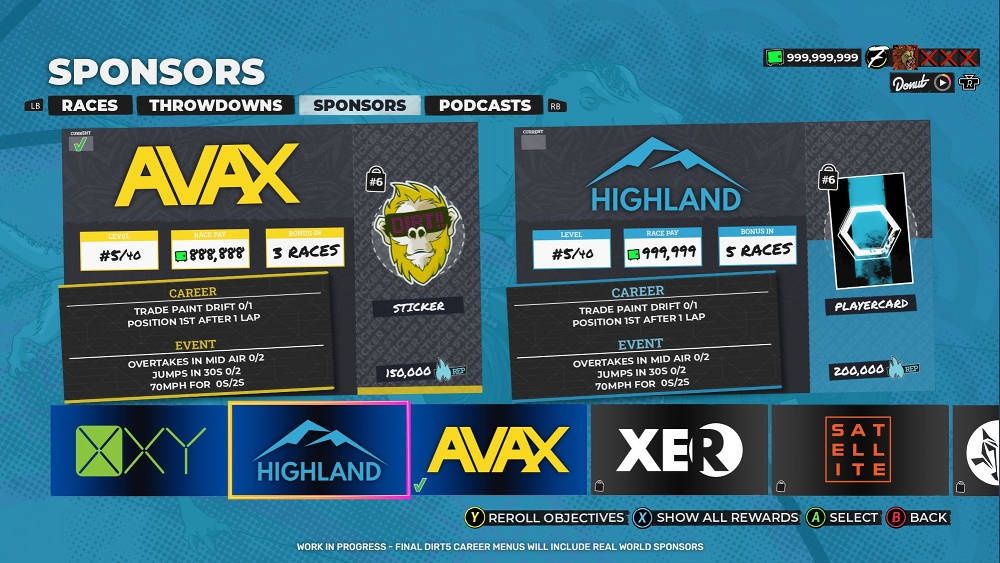 DiRT 5 kariera screen sponsorzy