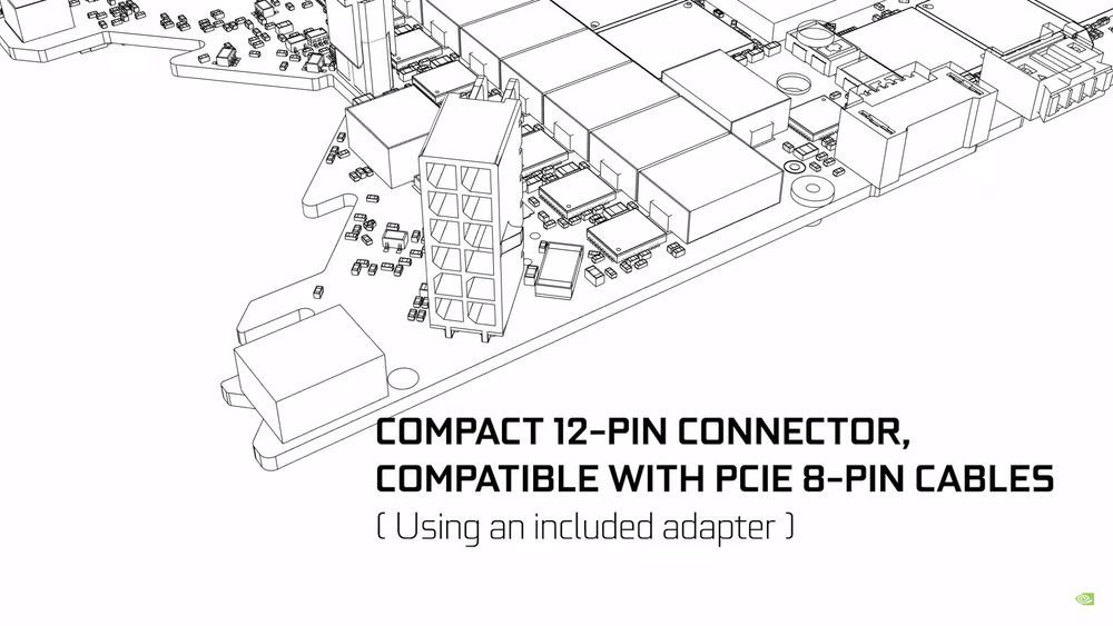 Nvidia GeForce RTX 3000 - płytka drukowa na i złącze zasilania 12 pin