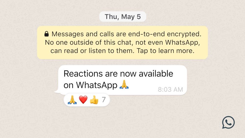 WhatsApp reakcje