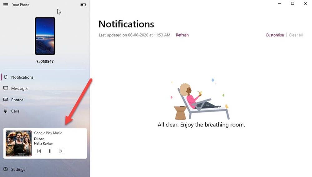 Windows 10 Twój telefon muzyka