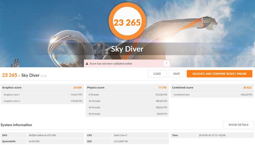 ASUS X99-Deluxe II - test 3DMark Sky Diver