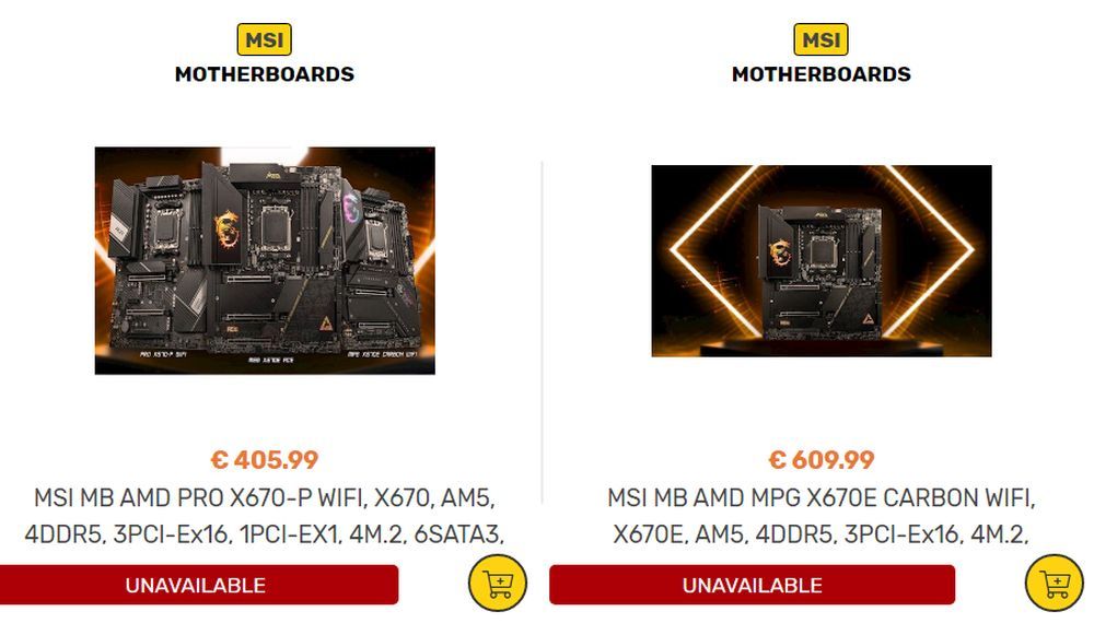 Ceny płyt głównych MSI X670