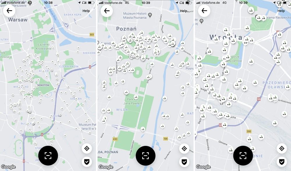 Uber Lime mapy