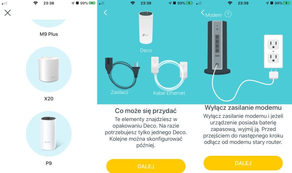 TP-Link Deco P9 - Aplikacja Deco konfiguracja 1/3