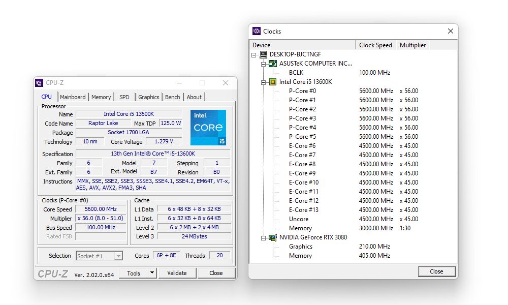 Intel Core i5-13600K - podkręcanie procesora