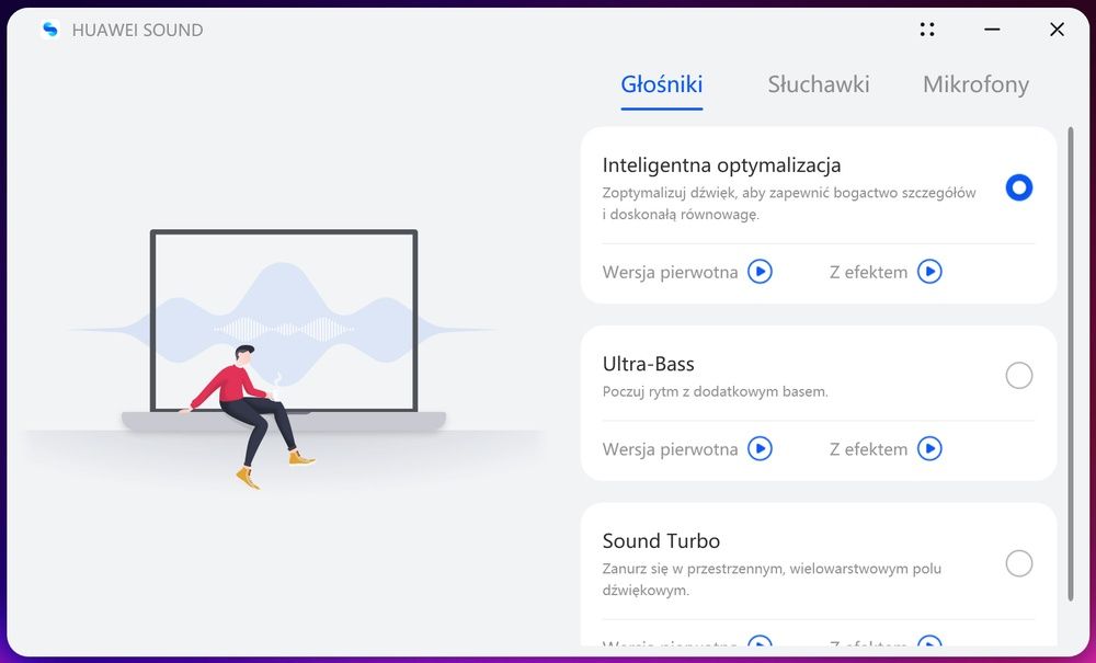 Huawei Sound ustawienia