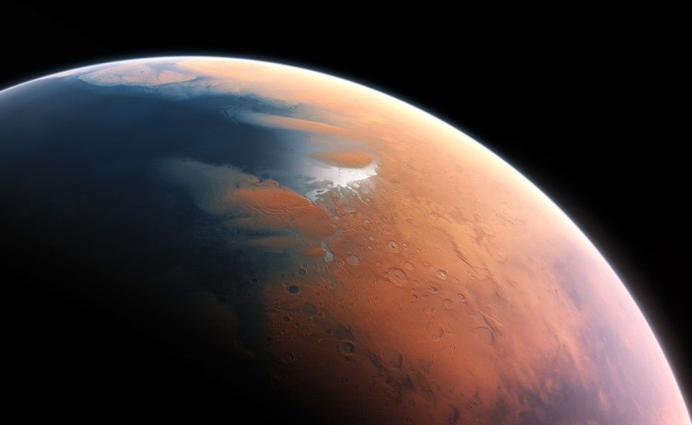 Mars zalany wodą