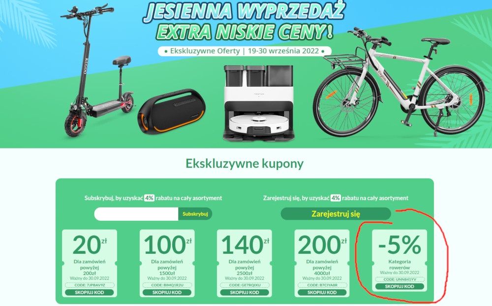 Geekbuying jesienna wyprzedaż