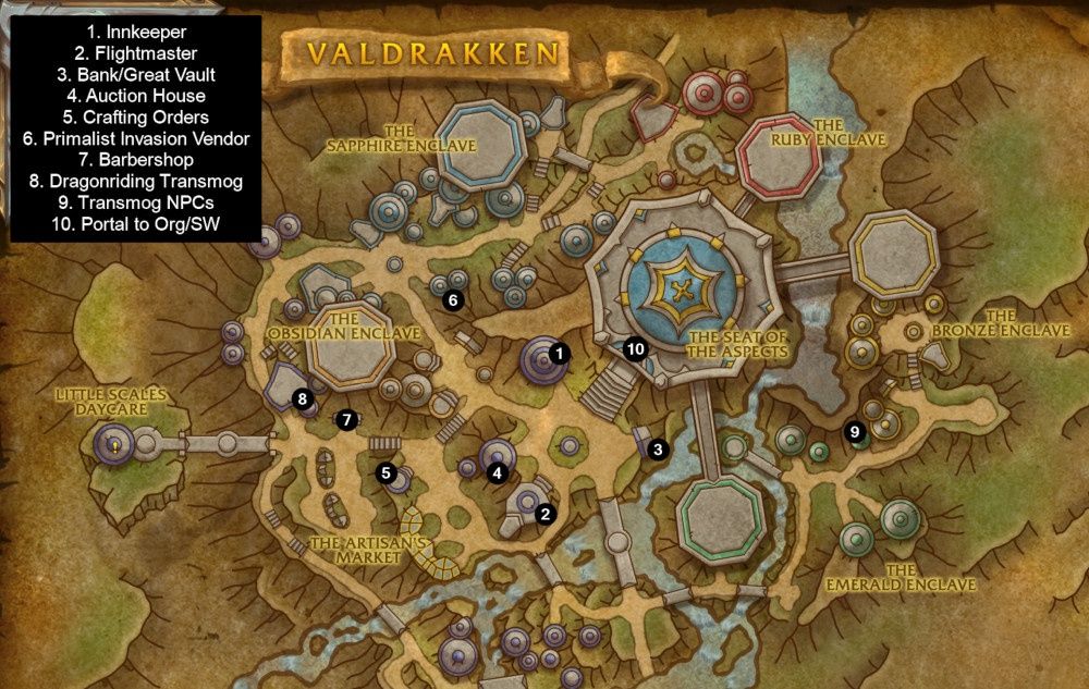 WOW Dragonflight mapa Valdrakken