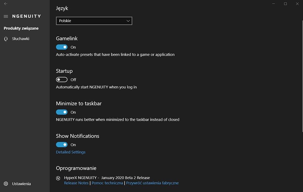 HyperX Ngenuity program do słuchawek