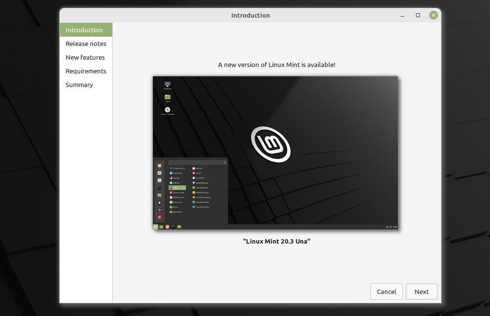 Linux Mint 20.3 aktualizacja