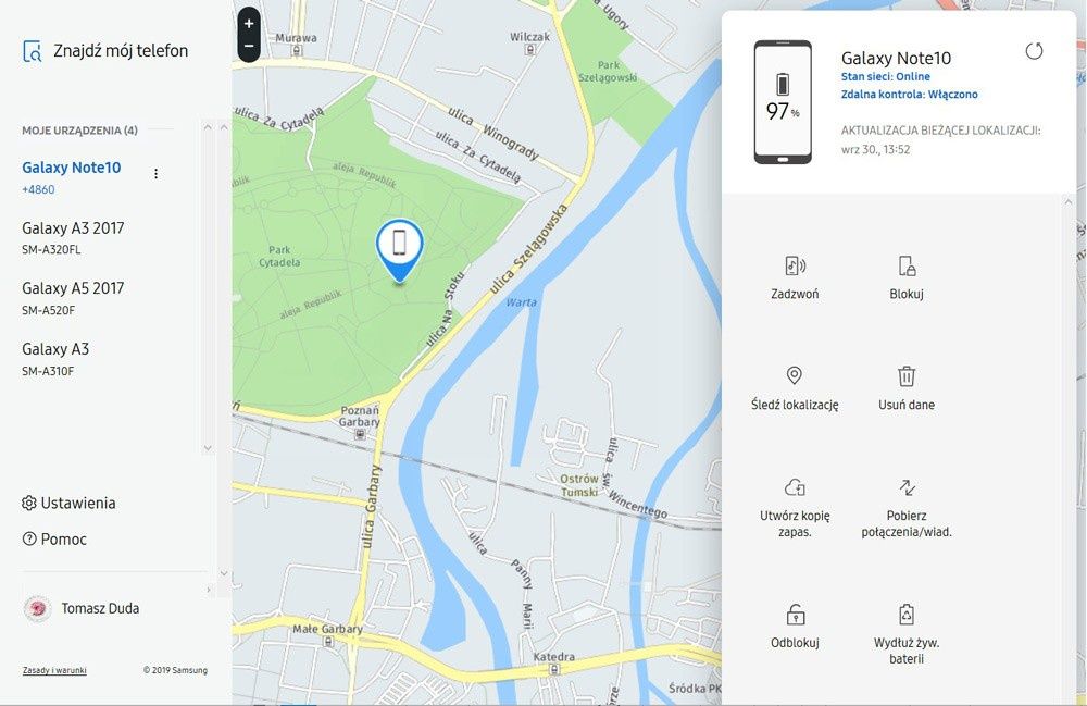 Znajdź mój telefon Samsung