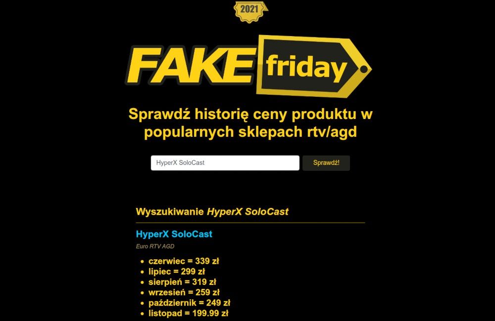 FakeFriday historia cen