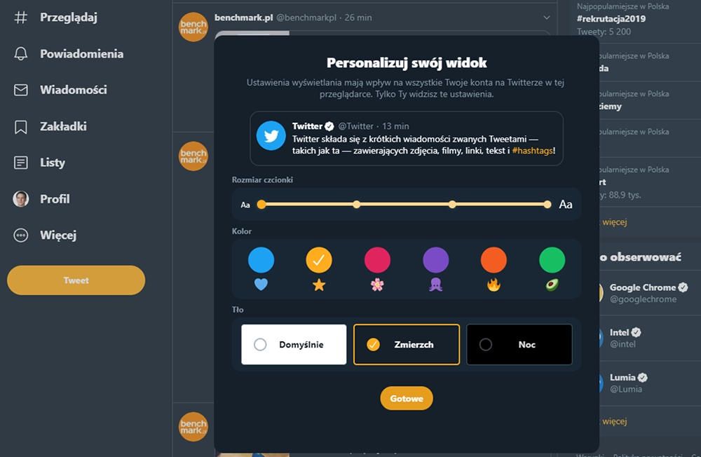 Twitter 2019 wygląd
