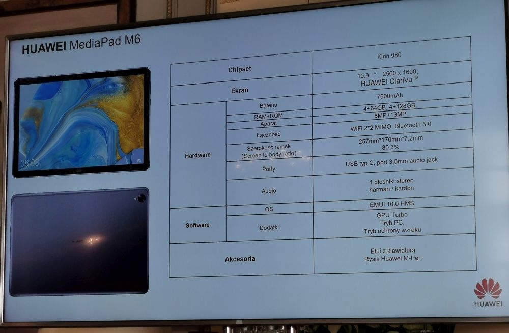 Huawei Mediapad M6 specyfikacja