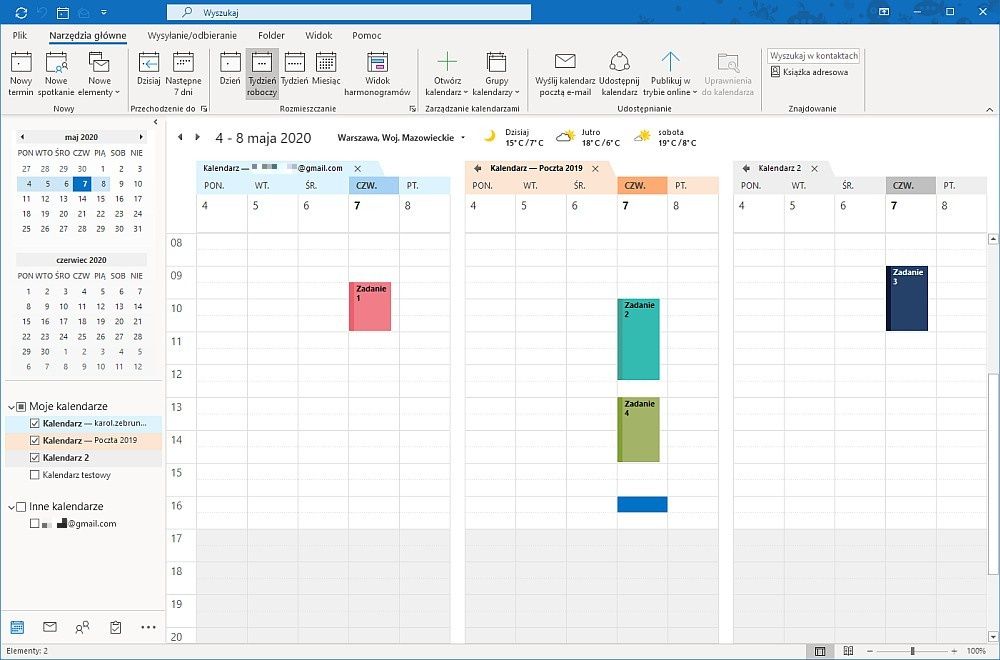 Kalendarze Microsoft Outlook