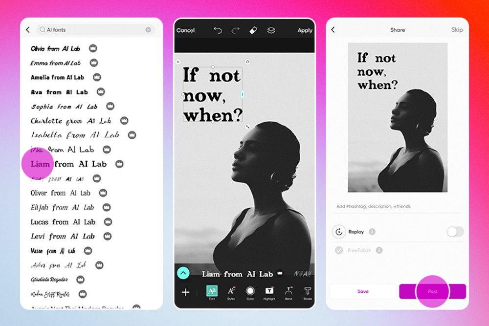 font AI Picsart